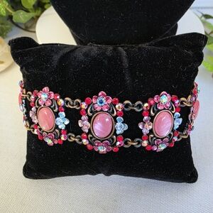 Vintage Copper Floral Chain Bracelet